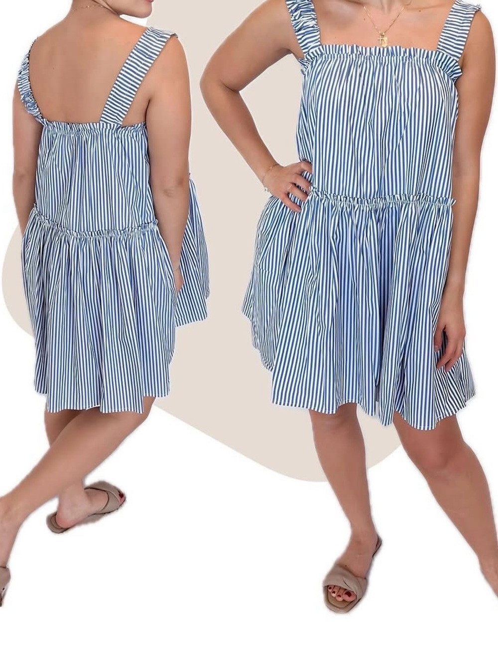 Blue and White Stripe Sundress